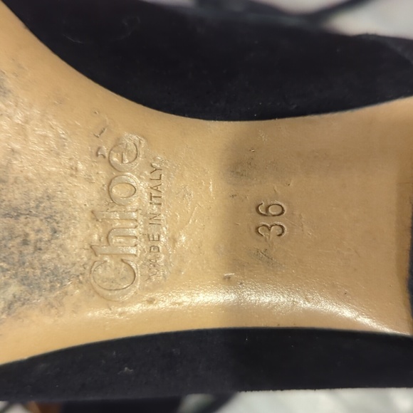 Chloe foster 36 Ballet Ballerina Flat Suede Black Leather Lace Up Shoes - Picture 7 of 7